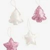 Lot De 4 Décorations De Noël Glitter Rose - Vertbaudet -Philips Shop lot de 4 decorations de noel glitter