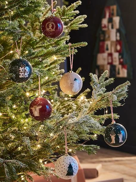 Lot De 6 Boules De Noël Ho ! Ho ! Ho ! Bordeaux - Vertbaudet 7 Lot De 6 Boules De Noël Ho ! Ho ! Ho ! Bordeaux - Vertbaudet – Image 5