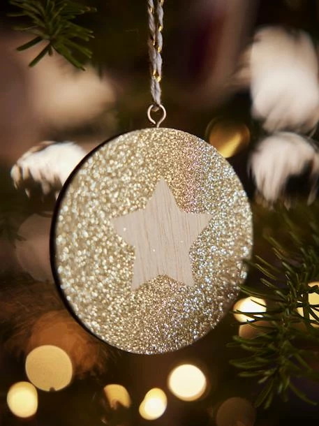 Lot De 6 Boules De Noël Plates En Bois Naturel - Vertbaudet 4 Lot De 6 Boules De Noël Plates En Bois Naturel - Vertbaudet – Image 2