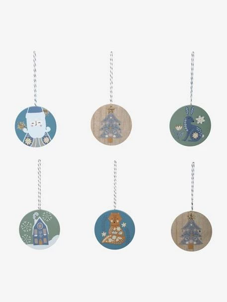 Lot De 6 Boules Plates De Noël Scandinave Bois - Vertbaudet 5 Lot De 6 Boules Plates De Noël Scandinave Bois - Vertbaudet – Image 3