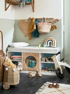 Meuble 2 En 1 Rangement + Banquette Hublot Blanc/bois - Vertbaudet -Philips Shop meuble 2 en 1 rangement banquette hublot 2