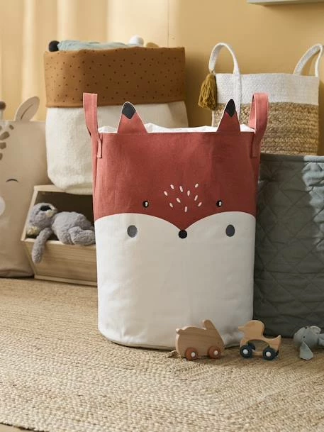 Panier à Linge Renard Blanc Imprimé - Vertbaudet 4 Panier à Linge Renard Blanc Imprimé - Vertbaudet – Image 2