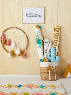 Panier En Jute Avec Fils Lurex Marguerite Blanc - Vertbaudet -Philips Shop panier en jute avec fils lurex marguerite 1