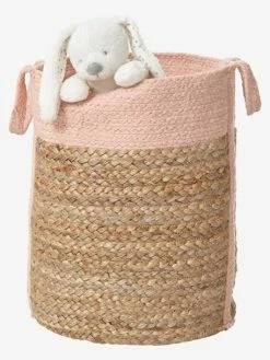 Panier En Jute Bicolore Calla Osier/rose - Vertbaudet -Philips Shop panier en jute bicolore calla 1