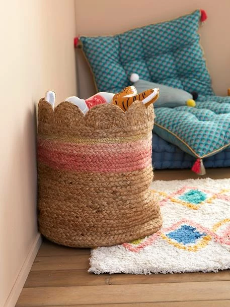 Panier En Jute Festonné Fiore Osier/rose - Vertbaudet 5 Panier En Jute Festonné Fiore Osier/rose - Vertbaudet – Image 3