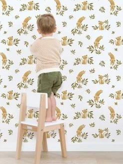 Papier Peint Léopard Savane Felidae LILIPINSO Ocre - Lilipinso -Philips Shop papier peint leopard savane felidae lilipinso 1