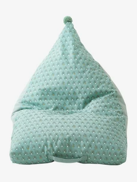 Pouf Poire Palmettes Vert - Vertbaudet 4 Pouf Poire Palmettes Vert - Vertbaudet – Image 2