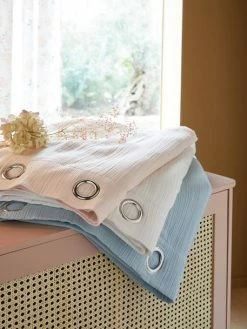 Rideau Tamisant En Gaze De Coton Bleu Grisé - Vertbaudet -Philips Shop rideau tamisant en gaze de coton 3
