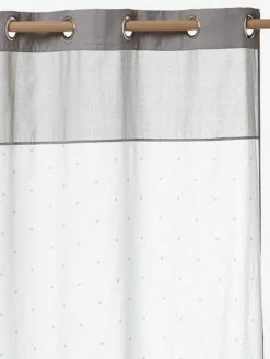 Rideau Voilage étoiles Blanc / Grege - Vertbaudet