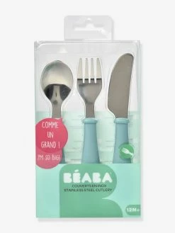 Set 3 Couverts D'apprentissage Inox BEABA Airy Green - Beaba -Philips Shop set 3 couverts dapprentissage inox beaba 1