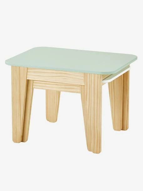 Tables Gigognes Gris Vert/bois + Blanc/bois - Vertbaudet 4 Tables Gigognes Gris Vert/bois + Blanc/bois - Vertbaudet – Image 2