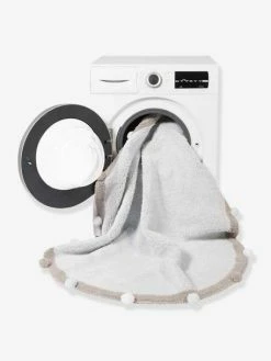 Tapis Coton Lavable Rond Avec Pompons LORENA CANALS Bleu Grisé - Lorena Canals -Philips Shop tapis coton lavable rond avec pompons lorena canals 4