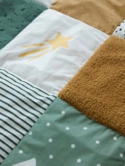 Tapis De Sol Patchwork Matelassé GREEN FOREST écru / Multicolore - Vertbaudet -Philips Shop tapis de sol patchwork matelasse green forest 2