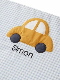 Tapis Photo Bébé Personnalisable En Gaze De Coton EN VOITURE SIMON ! Bleu - Vertbaudet -Philips Shop tapis photo bebe personnalisable en gaze de coton en voiture simon 1 3