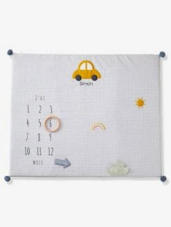 Tapis Photo Bébé Personnalisable En Gaze De Coton EN VOITURE SIMON ! Bleu - Vertbaudet -Philips Shop tapis photo bebe personnalisable en gaze de coton en voiture simon 1 4