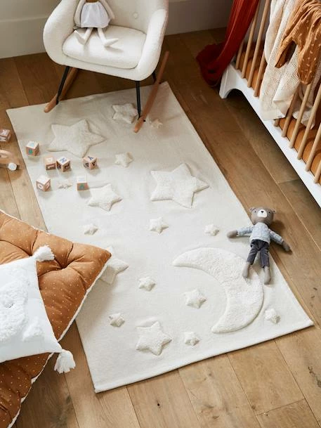 Tapis Rectangle Relief Lune Et étoiles Luna Beige - Vertbaudet 4 Tapis Rectangle Relief Lune Et étoiles Luna Beige - Vertbaudet – Image 2
