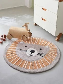 Tapis Rond Lavable Lion Gris / Orange - Vertbaudet -Philips Shop tapis rond lavable lion 2