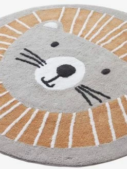Tapis Rond Lavable Lion Gris / Orange - Vertbaudet -Philips Shop tapis rond lavable lion 4