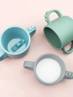 Tasse à 2 Poignées DONE BY DEER Peekaboo Crocodile En Silicone Vert - Done By Deer -Philips Shop tasse a 2 poignees done by deer peekaboo crocodile en silicone 3